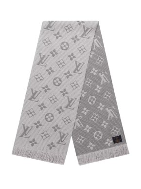 Louis Vuitton Pearl Grey Logomania Scarf