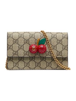 Gucci GG Supreme Cherry Wallet On Chain