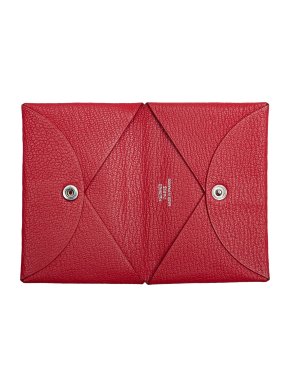 Hermes Chevre Mysore Rose Texas Calvi Card Holder