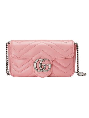 Gucci Pink Super Mini GG Marmont Crossbody Bag