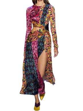 Prabal Gurung Floral Print Talia Runway Cut-out Midi Dress