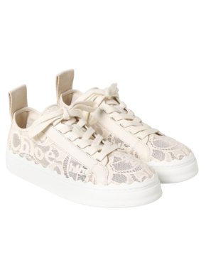 Chloe off-white Lauren Lace Sneakers