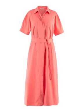Loro Piana Miranda Belted Cotton Midi Dress