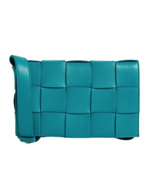 Bottega Veneta Teal Maxi Intrecciato Cassette Bag