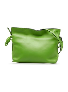 Loewe Green leather Flamenco Knot Crossbody Bag