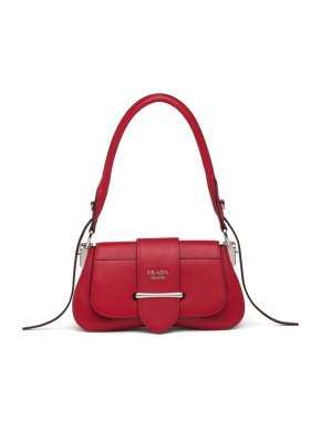 Prada Saffiano Sidonie Red Shoulder Bag