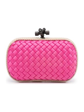 Bottega Veneta Intreccio Impero Satin Knot Clutch