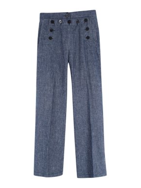 Weekend MaxMara Sailor Button Linen Blend Trousers