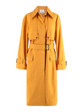 Phillip Lim Mustard Yellow Cotton Blend Trench Coat