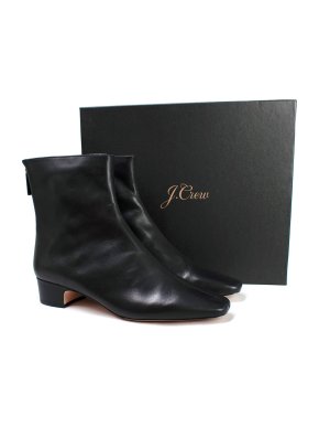 J Crew Black Leather Ankle Boots