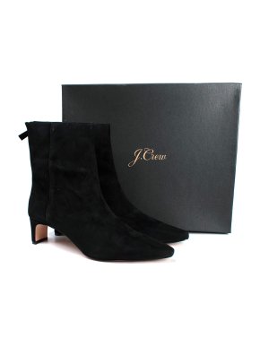J Crew Black Suede Ankle Boots