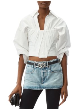 Alexander Wang White Tucked Bustier Shirt