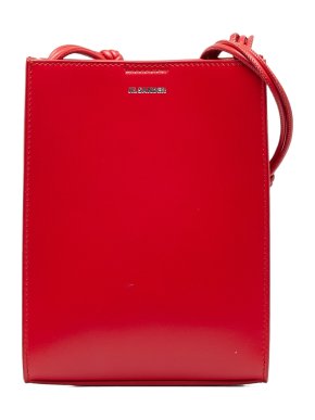 Jil Sander Tangle Red Leather Crossbody Bag
