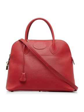 Hermes Red Epsom Leather Bolide 35 GHW
