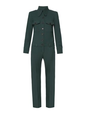 Chloe Green Wool Tailored Jumpsuit