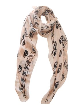 Alexander McQueen Blush Silk Skull Scarf
