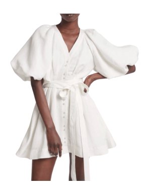 Aje. Evermore belted mini ivory dress
