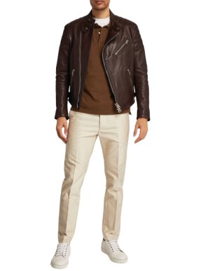 Tom Ford Brown Leather Biker Jacket