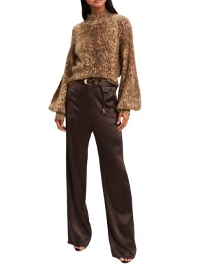 Zimmermann Espionage Leopard Spot Bell Sleeve Mohair Blend Jumper