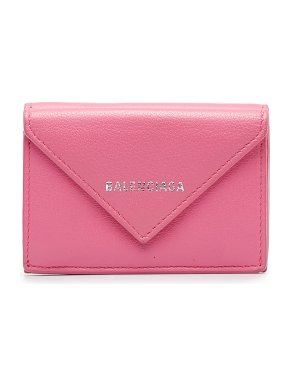 Balenciaga Pink Leather Mini Papier Wallet