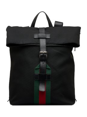 Gucci Techno Web Fold Over Backpack