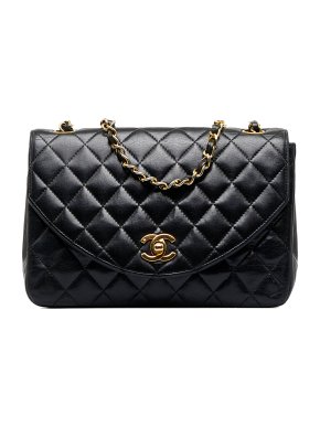 Chanel Quilted Lambskin Half Moon Single Flap Bag