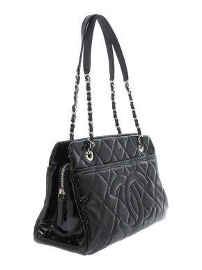 Chanel Medium CC Patent Soft Shopper Tote