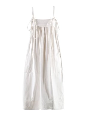 Loewe x Paula’s Ibiza White Cotton Tie Strap Midi Dress