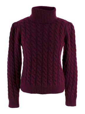 Madeleine Thompson burgundy turtleneck jumper