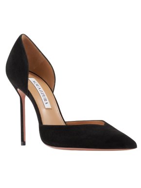 Aquazzura Black Suede Uptown 105mm Pumps