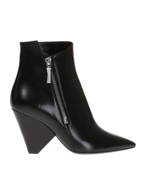 Saint Laurent Niki Black Leather Ankle Boots