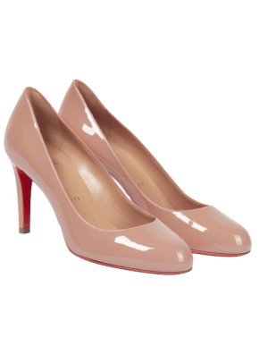 Christian Louboutin Simple Pumps 85 patent leather nude pumps