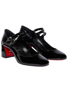 Christian Louboutin Vernica 55 Patent black leather pumps