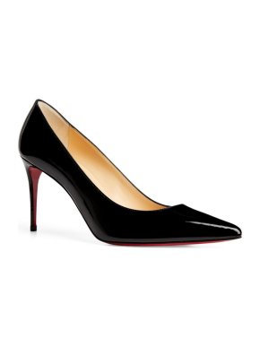 Christian Louboutin Kate 85 Black Patent Leather Pumps