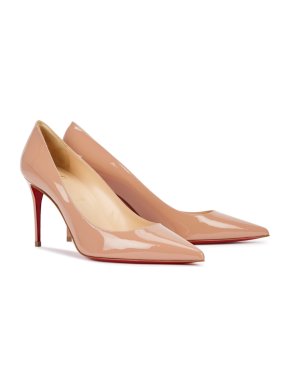 Christian Louboutin Kate 85 Nude Patent Pumps