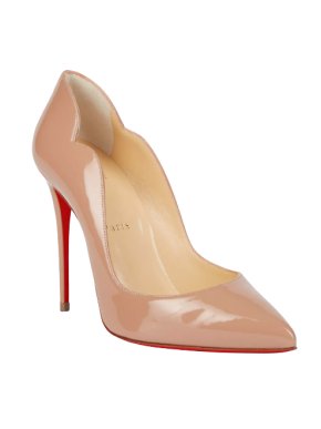 Christian Louboutin Hot Chick 100 Nude Patent Leather Pumps