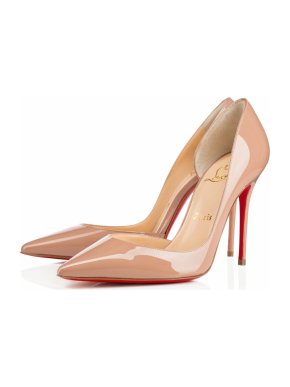 Christian Louboutin Iriza 100 Patent beige pumps