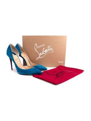 Christian Louboutin Iriza 100 Blue Suede Pumps