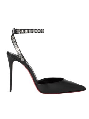 Christian Louboutin Pumpaclou 100 Eyelet-embellished Leather Pumps