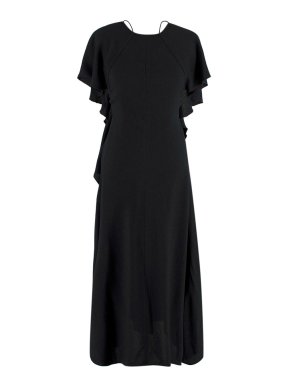 Victoria Beckham  Ruffle-sleeve Open-back Jersey Dress