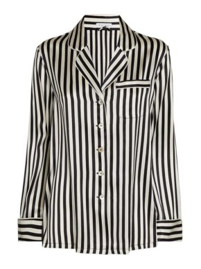 Olivia Von Halle Lila Striped Silk Pyjama Shirt