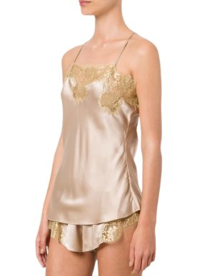 Gilda & Pearl Gina Satin Lace-trimmed Camisole
