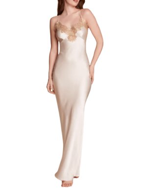 Gilda & Pearl Gina Long Silk and Lace Slip Dress