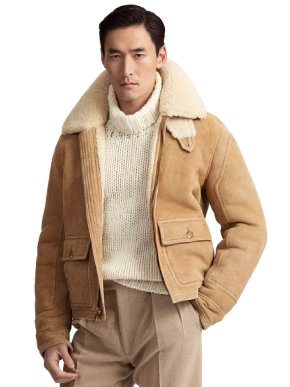 Ralph Lauren Beedon Shearling Honey Brown Jacket