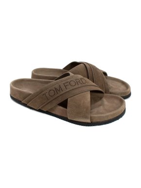 Tom Ford Wicklow Perforated Suede Slides