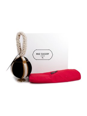 Mae Cassidy Babi Pearl Black Velvet Bracelet Clutch