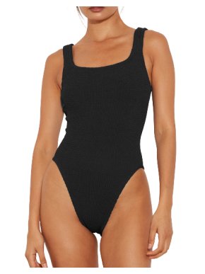 Hunza G Black Square Neck Swimsuit