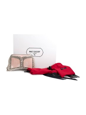 Mae Cassidy Pearl & Champagne Pink Velvet Zeenat Bag