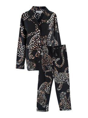 Desmond & Dempsey  jaguar print pyjama set