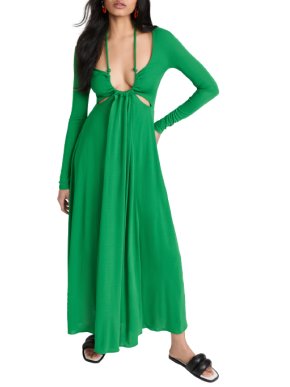 Proenza Schouler Green Matte Jersey Halterneck Dress